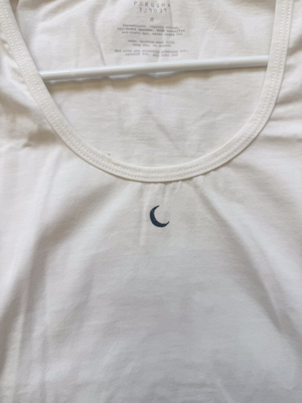 NWOT - Purusha People New Moon Drew Tee - Off White - S - Picture 3 of 6
